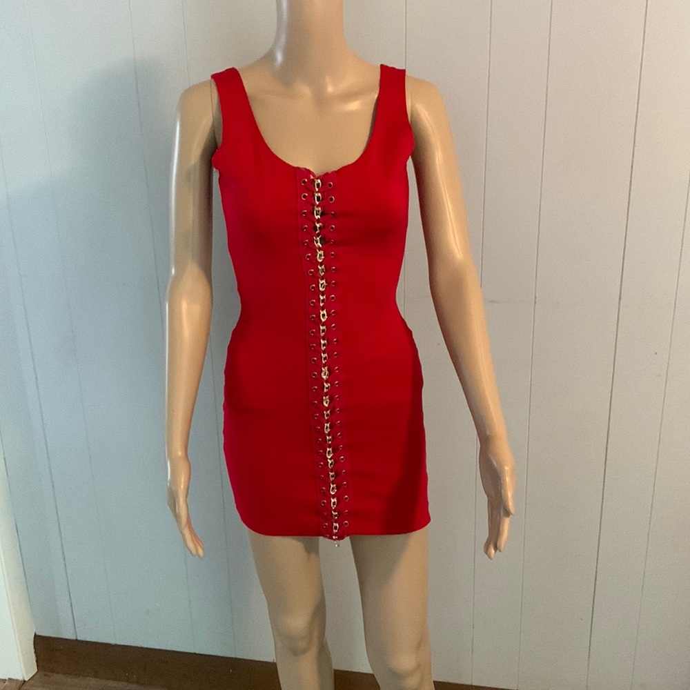Red mini Corset bodycon dress